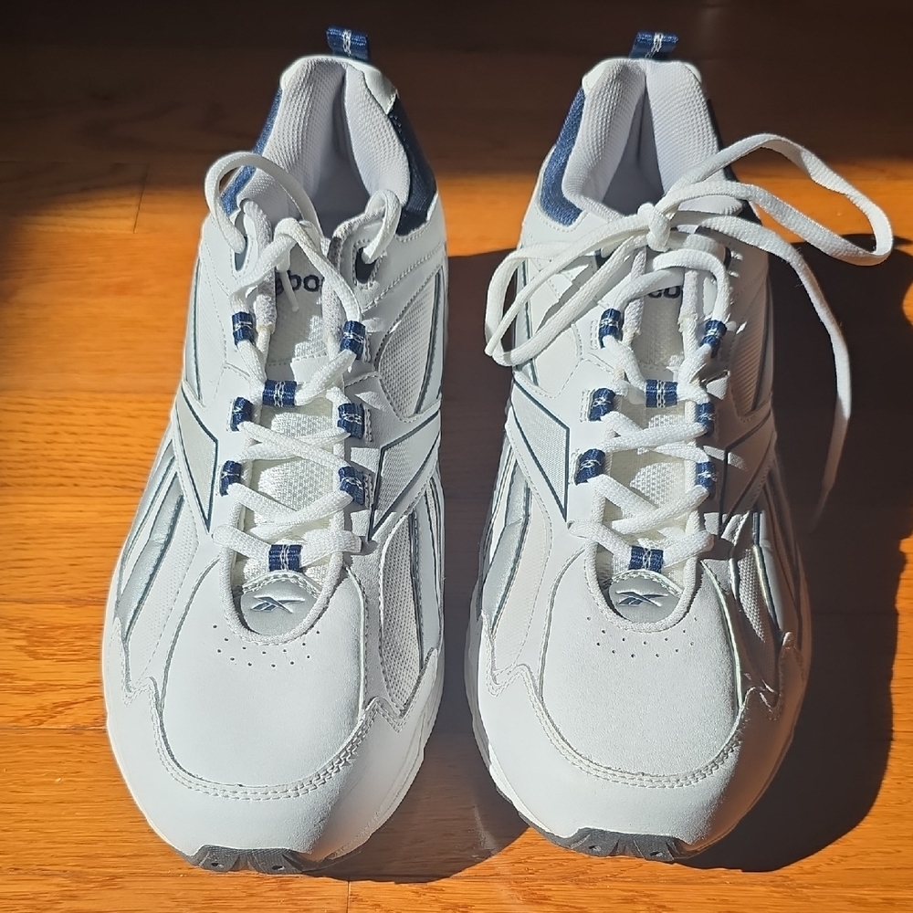 Reebok White Athletic Sneakers with Navy Accents, Size 13, New, No Box